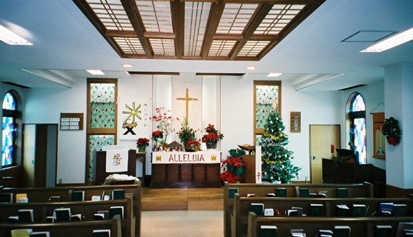 The church at Christmas